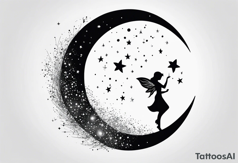 Moon and Fairy Dust tattoo idea