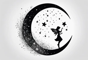 Moon and Fairy Dust tattoo idea