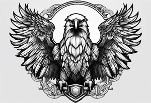 Masculine eagle chest tattoo idea