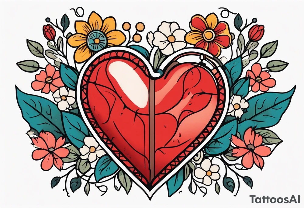 heart with valves
old school vintage simple traditional design surrounded by vintage flowers


bold color simple tattoo idea