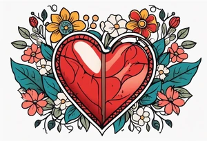 heart with valves
old school vintage simple traditional design surrounded by vintage flowers


bold color simple tattoo idea