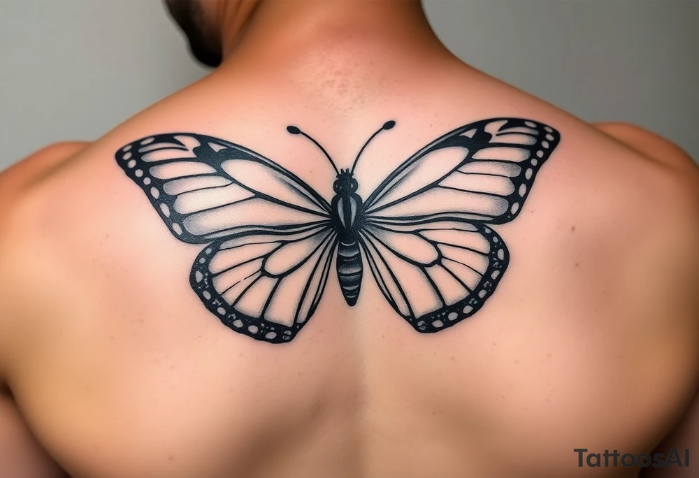 Powerful unique butterfly half women half butterfly with the names Adian &Joziah in it make thier names noticeable tattoo idea