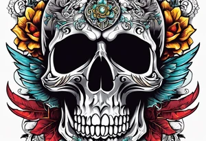 skull with the words "GenX OG" tattoo idea