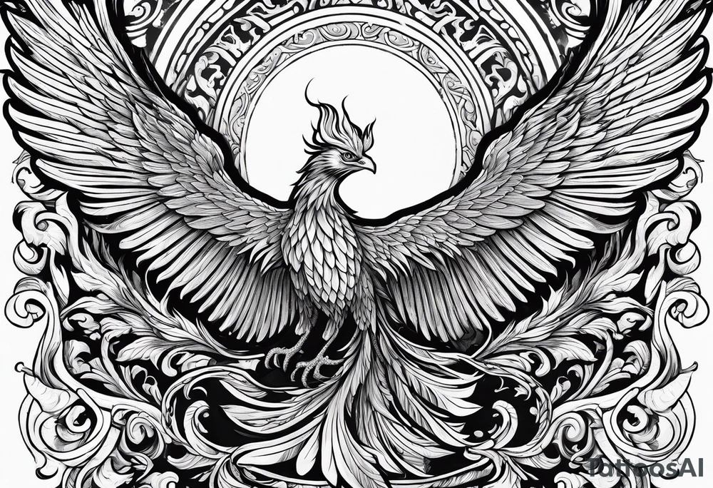 Mythical phoenix, whose body and tail can wind down and cover more of your back. tattoo idea