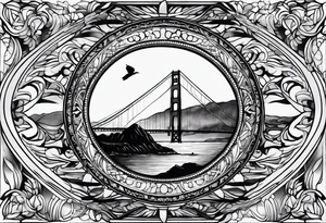 Draw a Line in the Shape of the Route from San Francisco to San Diego tattoo idea