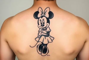 Minnie Mouse dressed like Alice in Wonderland tattoo idea