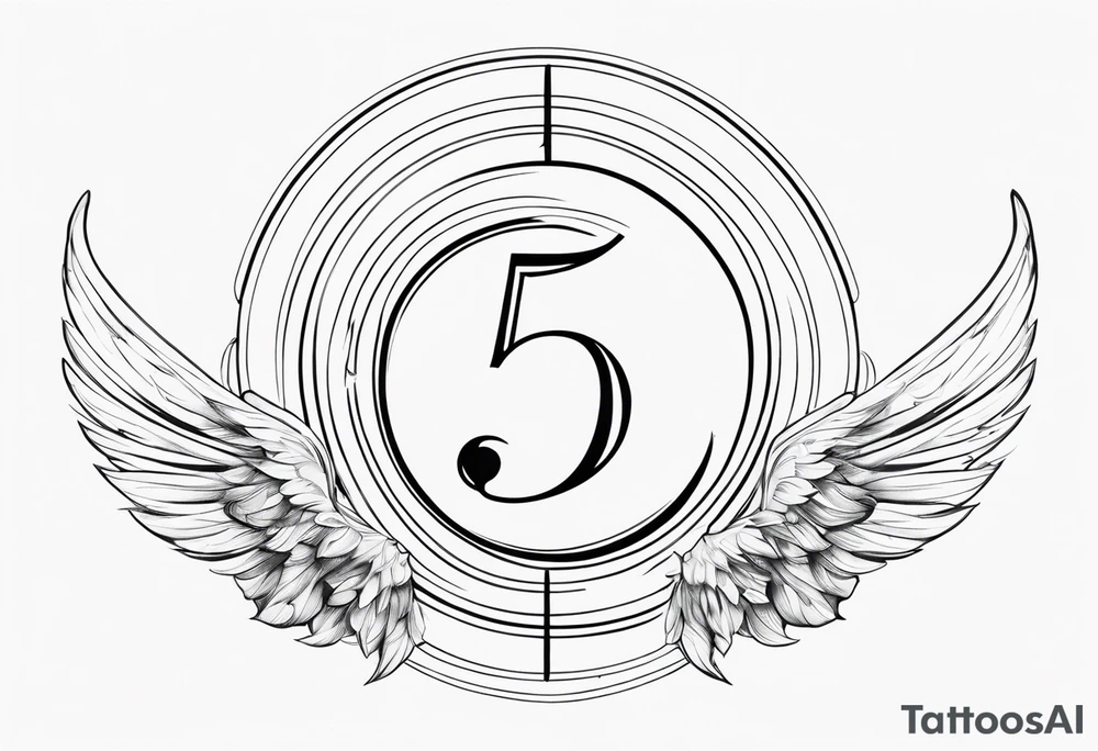 Number 5 as an angel tattoo idea
