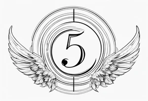 Number 5 as an angel tattoo idea