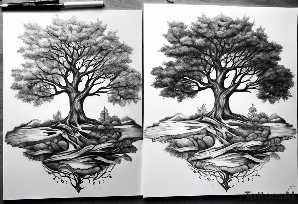 A tree that has my familie inistials in it tattoo idea
