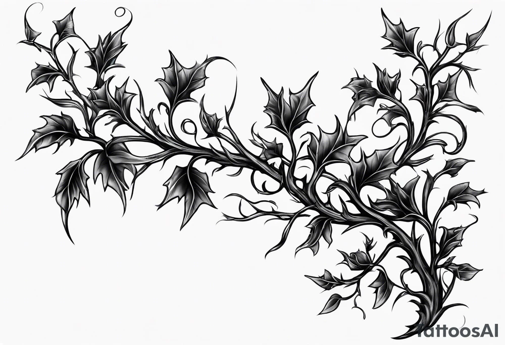 A thorn vine with just thorns on it tattoo idea