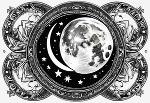 five phases of the moon tattoo idea