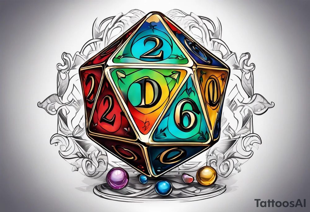 a twenty sided die tattoo idea