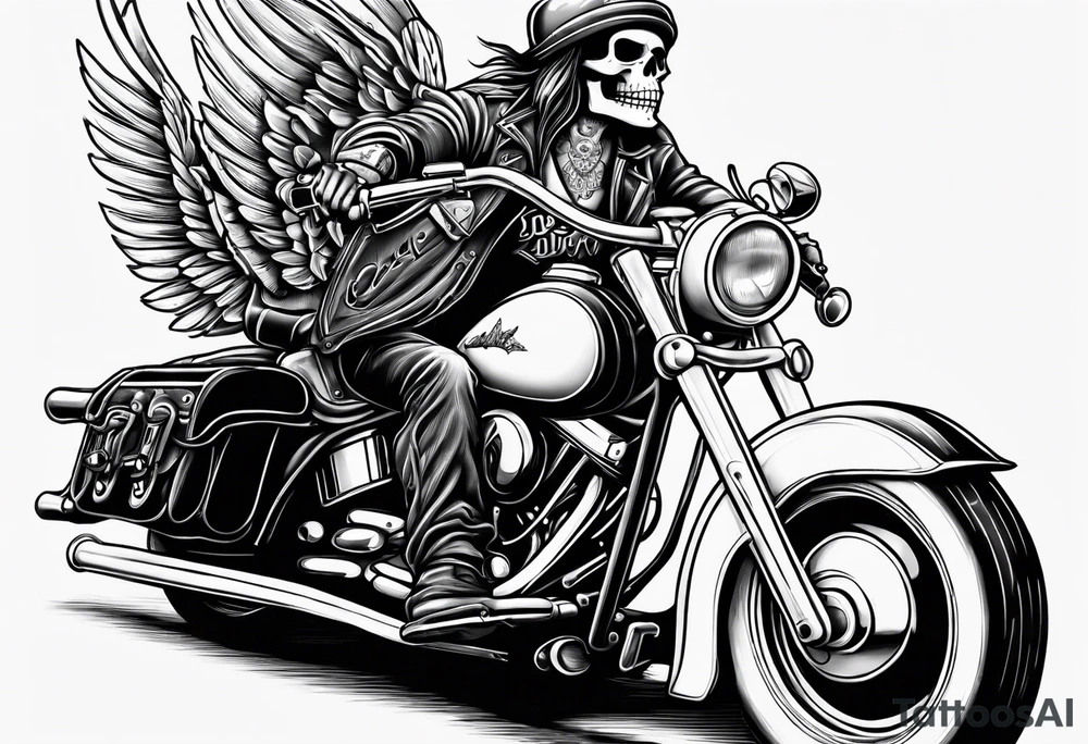 Old school skeleton with a shotgun riding a harley davidson tattoo idea Old school skeleton with a shotgun riding a harley davidson tattoo idea