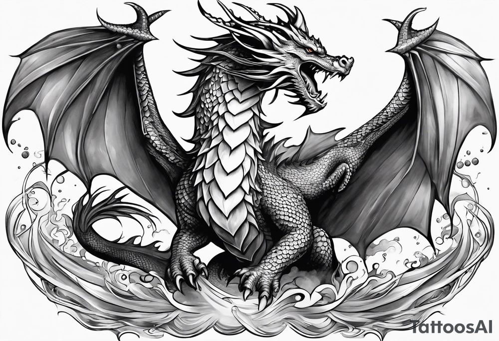dragon, strength, pisces, water, phoenix, small, nuanced, positive tattoo idea