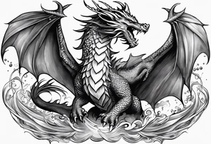 dragon, strength, pisces, water, phoenix, small, nuanced, positive tattoo idea