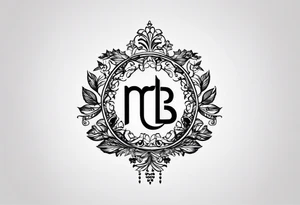 I'm looking for a minimalist logo-style tattoo that consists of the letters 'MRBG'. Keep it simple and not too fancy, just the clean and bold letters arranged in a stylish way. tattoo idea