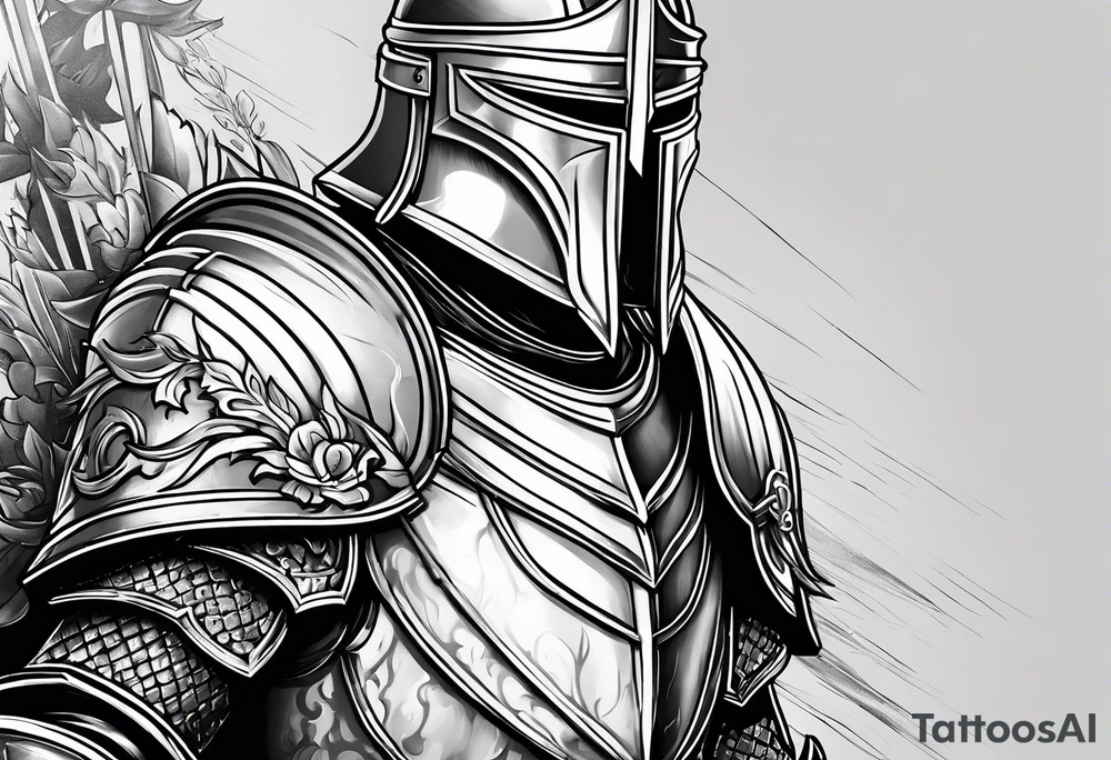 knight with heavy armor tattoo idea
