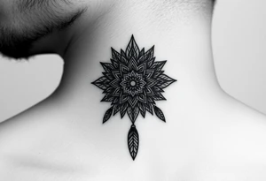 spiritual feathers ornamental mandala shaman tattoo idea