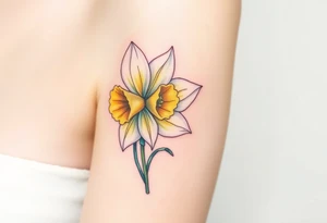 daffodil and the jonquil aquamarine color tattoo idea