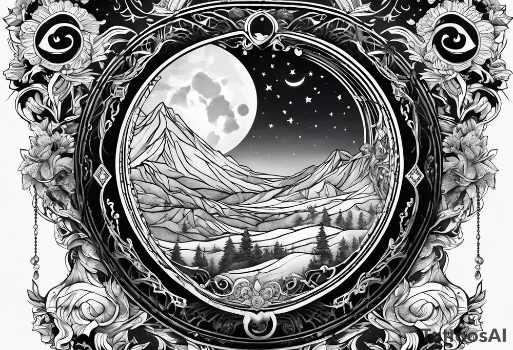 saad guy under the moon tattoo idea