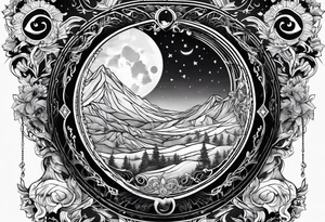 saad guy under the moon tattoo idea
