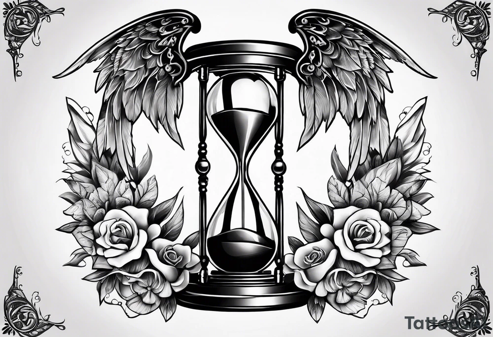 hourglass with wing carpe diem tattoo idea