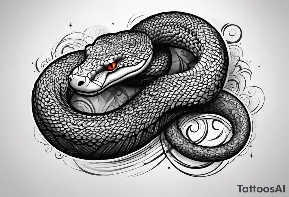 Serpiente bien diseñada con un poco de relleno tattoo idea