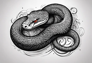 Serpiente bien diseñada con un poco de relleno tattoo idea