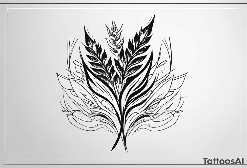 need a shape of a wheat spike and inside it write
(ستملأ الوادي سنابل…) tattoo idea