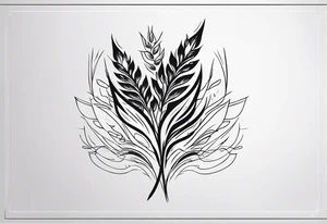 need a shape of a wheat spike and inside it write 
(ستملأ الوادي سنابل…) tattoo idea