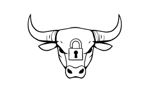 Bull symbol with lock symbol tattoo idea