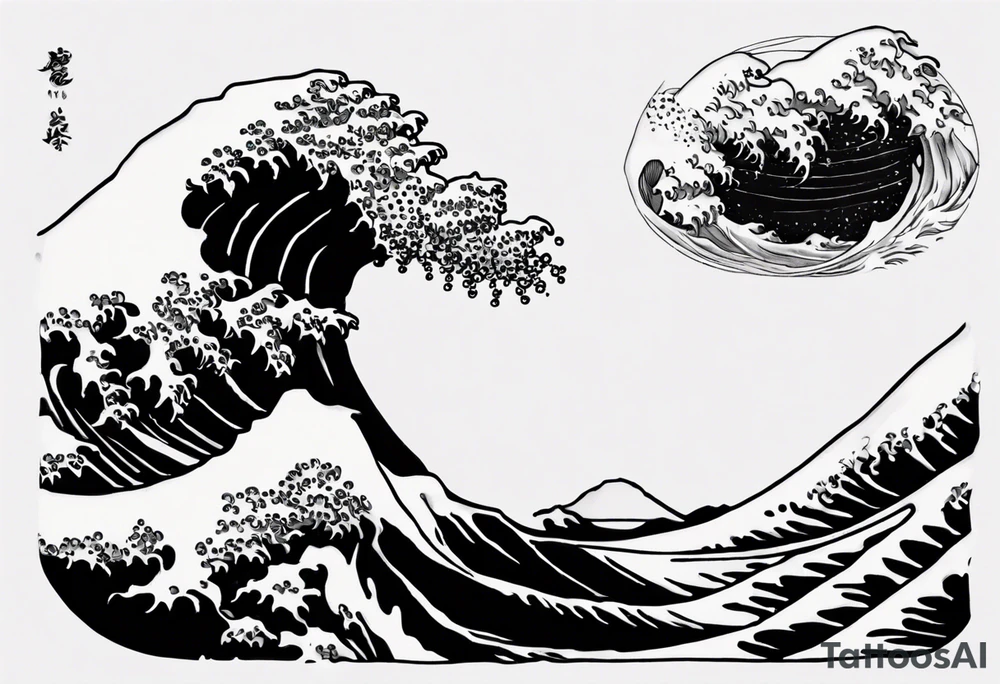 A single tattoo of The great wave off kanagawa tattoo idea