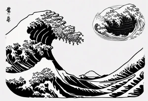 A single tattoo of The great wave off kanagawa tattoo idea