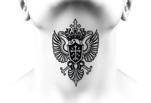 russian christian orthodox military neck design front facing tattoo idea