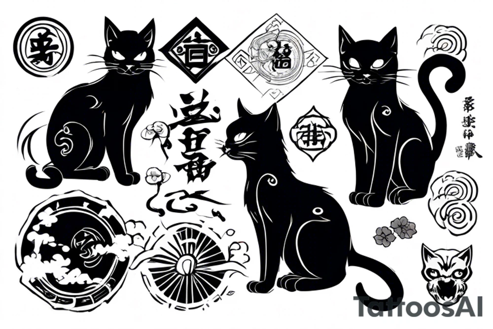 a black cat tattoo idea