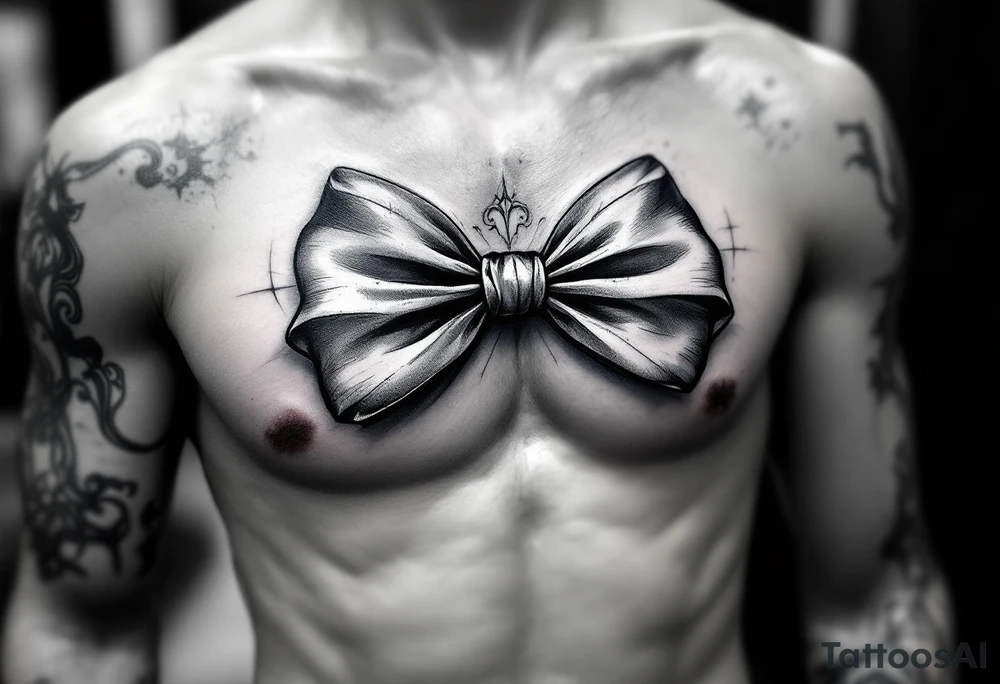 A Gothic looking bow tie tattoo idea
