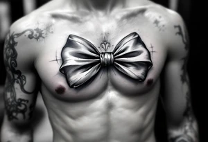 A Gothic looking bow tie tattoo idea