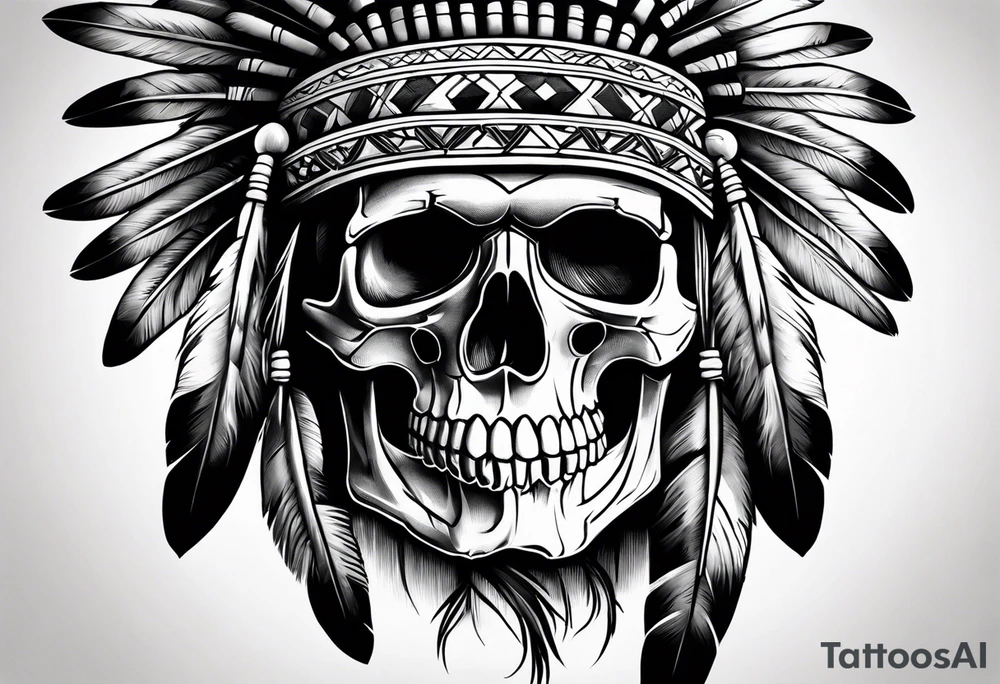 Native American skull tattoo idea