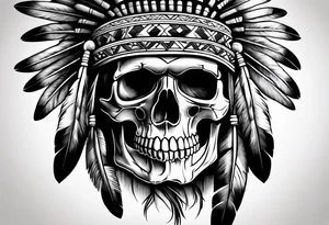 Native American skull tattoo idea