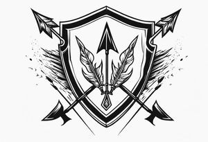 flaming arrows hitting sheild tattoo idea