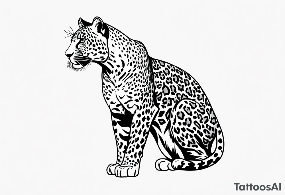 leopard print stripes tattoo idea