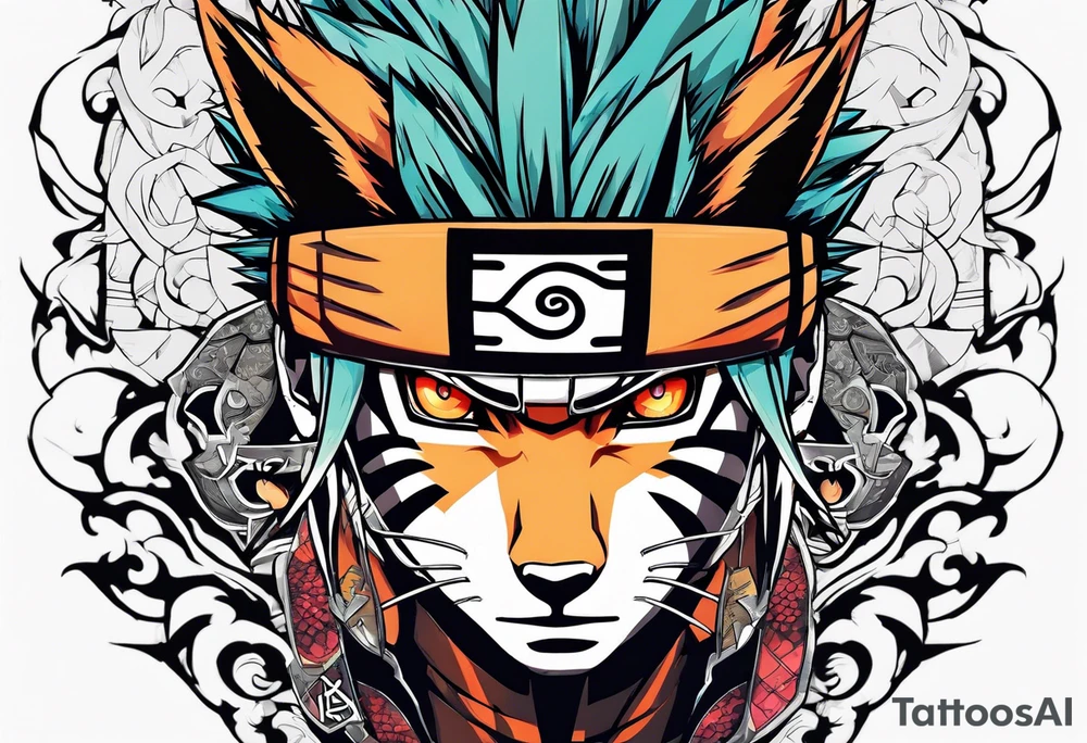 A naruto headband with the letters AR in the middle tattoo idea