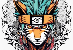 A naruto headband with the letters AR in the middle tattoo idea