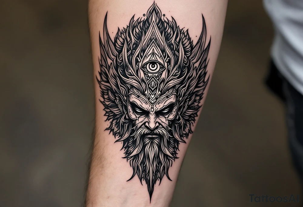 dmt deity with 3rd eye open tattoo idea