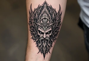 dmt deity with 3rd eye open tattoo idea