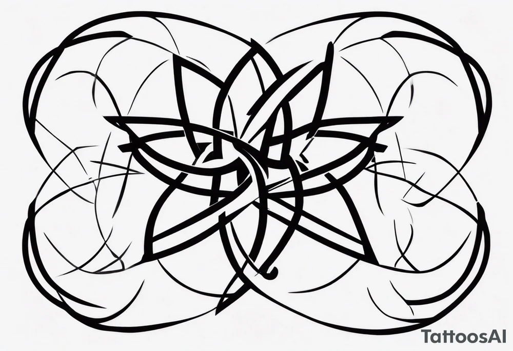 The mathematical 6,1 prime knot  that is cute, shape it like a friendship graph tattoo idea