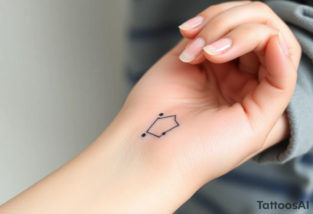 Can you design a few options for a meaningful minimal tattoo with dots, lines or stars that represents my kids? Three are living and two are deceased and I want something that represents that difference by having solid and hollow elements. Put on fingers tattoo idea