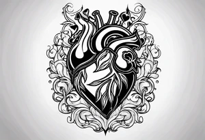 heart on fire tattoo idea