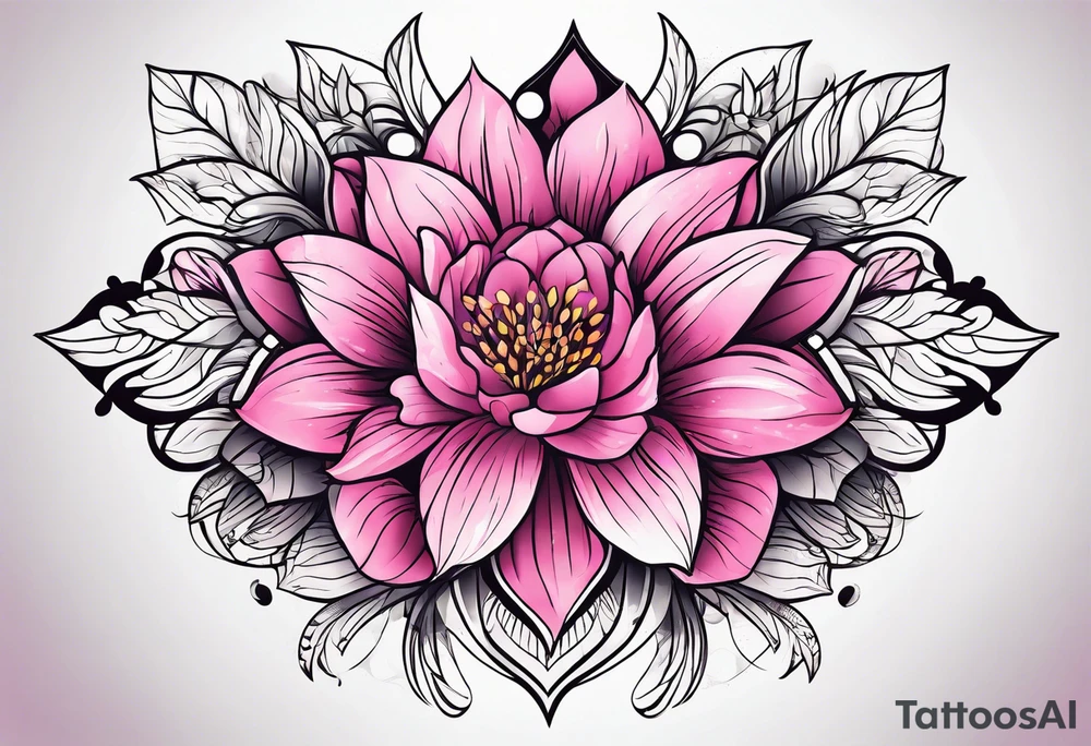 Pink flowers hand tattoo tattoo idea