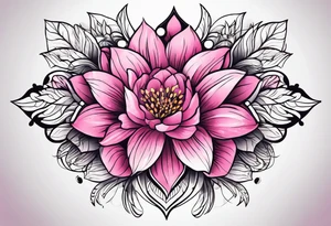 Pink flowers hand tattoo tattoo idea